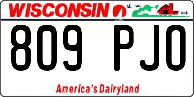 WI license plate 809PJO