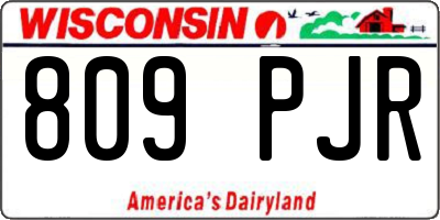 WI license plate 809PJR
