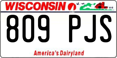WI license plate 809PJS
