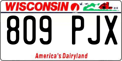 WI license plate 809PJX