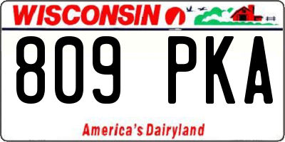 WI license plate 809PKA