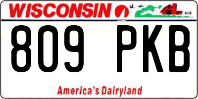 WI license plate 809PKB
