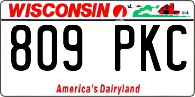 WI license plate 809PKC