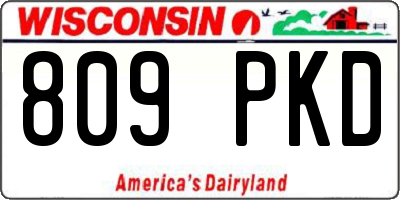 WI license plate 809PKD