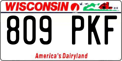 WI license plate 809PKF