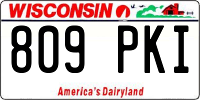 WI license plate 809PKI