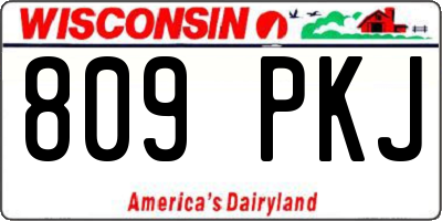 WI license plate 809PKJ