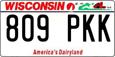 WI license plate 809PKK