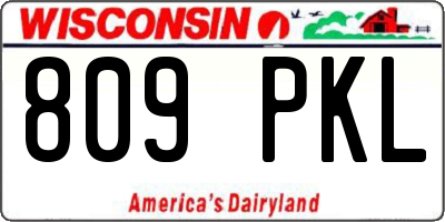 WI license plate 809PKL