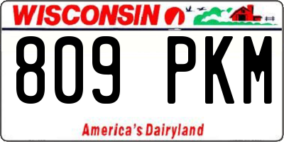 WI license plate 809PKM