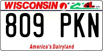 WI license plate 809PKN