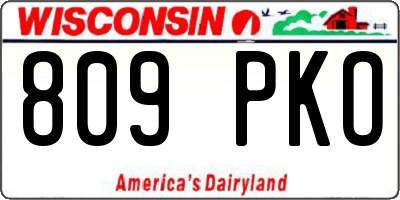 WI license plate 809PKO