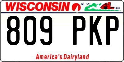WI license plate 809PKP