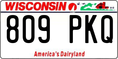 WI license plate 809PKQ