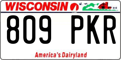 WI license plate 809PKR