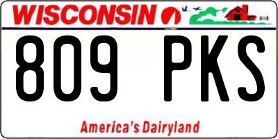 WI license plate 809PKS