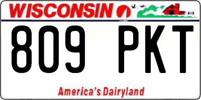 WI license plate 809PKT
