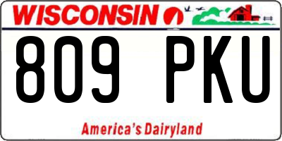 WI license plate 809PKU