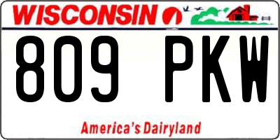 WI license plate 809PKW