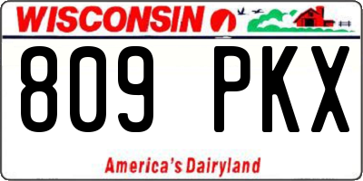 WI license plate 809PKX