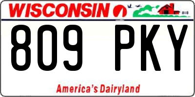WI license plate 809PKY