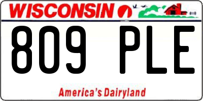 WI license plate 809PLE