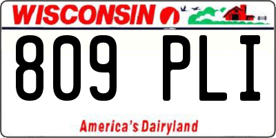 WI license plate 809PLI