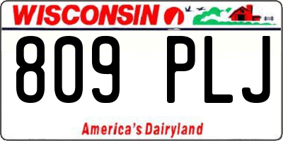 WI license plate 809PLJ