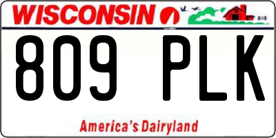 WI license plate 809PLK