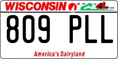 WI license plate 809PLL
