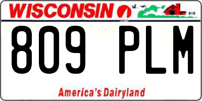 WI license plate 809PLM