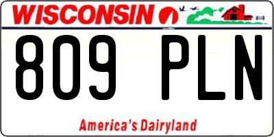 WI license plate 809PLN