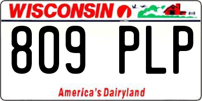 WI license plate 809PLP