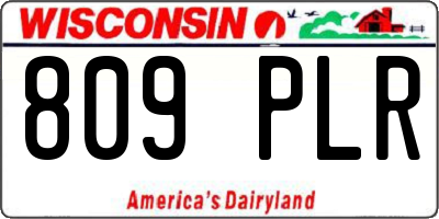 WI license plate 809PLR