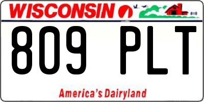 WI license plate 809PLT