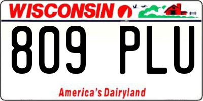 WI license plate 809PLU