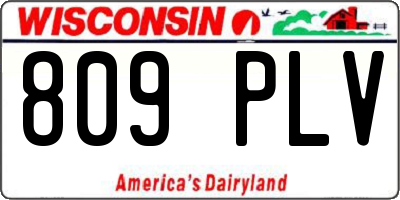 WI license plate 809PLV