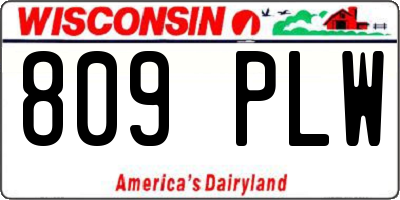 WI license plate 809PLW
