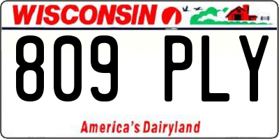 WI license plate 809PLY
