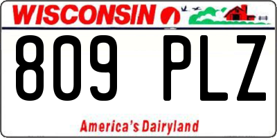 WI license plate 809PLZ