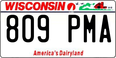 WI license plate 809PMA