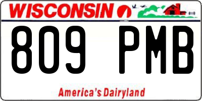 WI license plate 809PMB