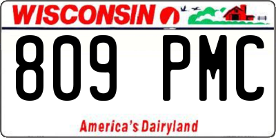 WI license plate 809PMC
