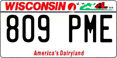 WI license plate 809PME