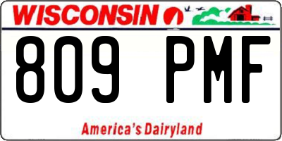 WI license plate 809PMF