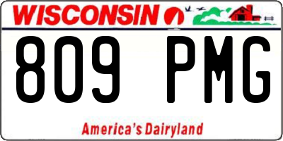 WI license plate 809PMG
