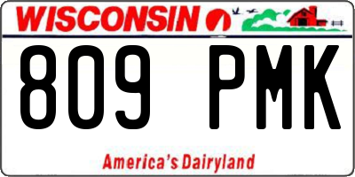WI license plate 809PMK
