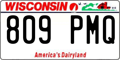 WI license plate 809PMQ