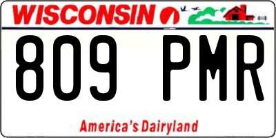 WI license plate 809PMR