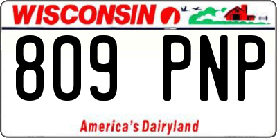 WI license plate 809PNP
